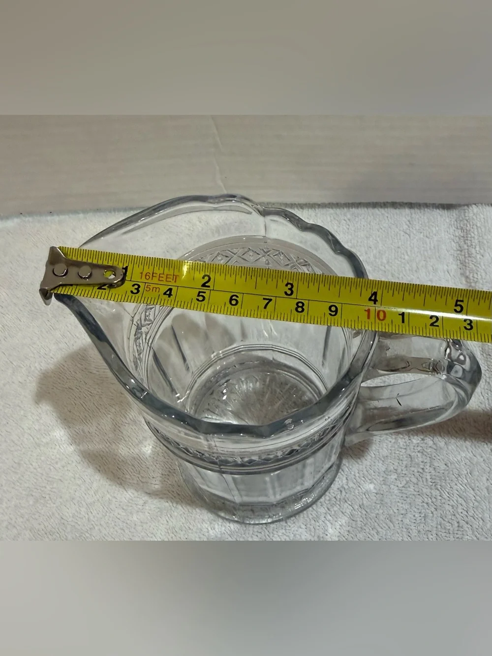 Clear Glass Pitcher / Creamer Scalloped Rim 5